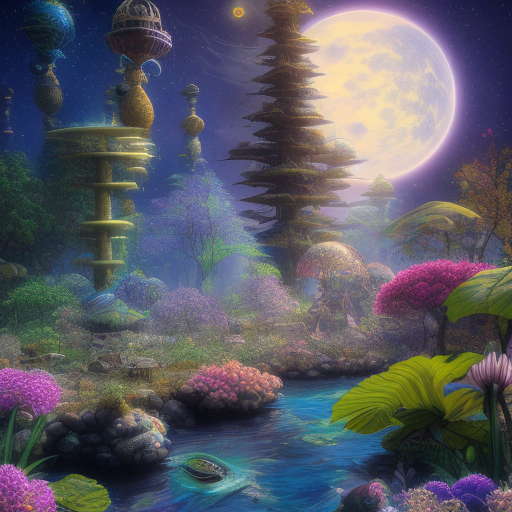 AI generated fantasy image of a harmonious future.